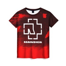 Женская футболка 3D с принтом RAMMSTEIN в Белгороде, 100% полиэфир ( синтетическое хлопкоподобное полотно) | прямой крой, круглый вырез горловины, длина до линии бедер | music | rammstein | rock | группа | музыка | музыканты | рамштайн | рок