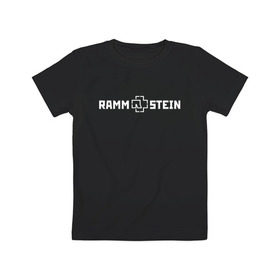 Детская футболка хлопок с принтом RAMMSTEIN в Белгороде, 100% хлопок | круглый вырез горловины, полуприлегающий силуэт, длина до линии бедер | music | rammstein | rock | группа | музыка | музыканты | рамштайн | рок