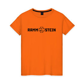 Женская футболка хлопок с принтом RAMMSTEIN (НА СПИНЕ) в Белгороде, 100% хлопок | прямой крой, круглый вырез горловины, длина до линии бедер, слегка спущенное плечо | Тематика изображения на принте: music | rammstein | rock | группа | музыка | музыканты | рамштайн | рок