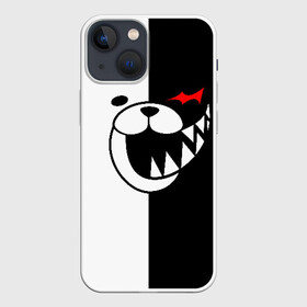 Чехол для iPhone 13 mini с принтом Monokuma открыл рот в Белгороде,  |  | anime | bear | black  white | danganronpa | kurokuma | monodam | monokuma | monomi | monotaro | pink | rabbit | school | shirokuma | аниме | главарь | мoноми | монокума | черно белый | школа