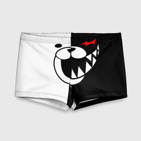 Детские купальные плавки 3D с принтом Monokuma открыл рот в Белгороде, Полиэстер 85%, Спандекс 15% | Слитный крой, подклад по переду изделия, узкие бретели | anime | bear | black  white | danganronpa | kurokuma | monodam | monokuma | monomi | monotaro | pink | rabbit | school | shirokuma | аниме | главарь | мoноми | монокума | черно белый | школа