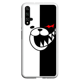 Чехол для Honor 20 с принтом MONOKUMA в Белгороде, Силикон | Область печати: задняя сторона чехла, без боковых панелей | Тематика изображения на принте: anime | bear | black  white | danganronpa | kurokuma | monodam | monokuma | monomi | monotaro | pink | rabbit | school | shirokuma | аниме | главарь | мoноми | монокума | черно белый | школа