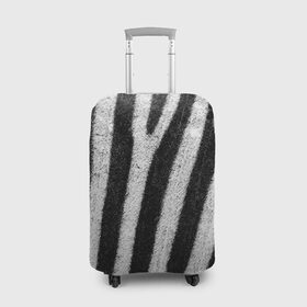 Чехол для чемодана 3D с принтом Zebra Skin в Белгороде, 86% полиэфир, 14% спандекс | двустороннее нанесение принта, прорези для ручек и колес | animal | black | black white | pattern. | skin | streaks | texture | white | zebra | белый | животное | животные | зебра | полосы | текстура | узор | чёрно белые | чёрный