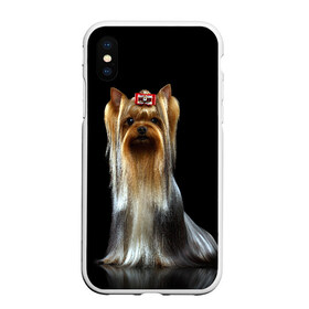 Чехол для iPhone XS Max матовый с принтом Йоркширский терьер в Белгороде, Силикон | Область печати: задняя сторона чехла, без боковых панелей | animal | barrette | breed | cute | dog | funny | muzzle | small | terrier | yorkshire | животное | забавный | заколка | йоркширский | маленький | милый | порода | смешной | собака | терьер