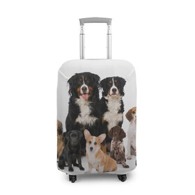 Чехол для чемодана 3D с принтом Породистые собаки в Белгороде, 86% полиэфир, 14% спандекс | двустороннее нанесение принта, прорези для ручек и колес | animal | bernese | breed | bulldog | corgi | cute | dog | french | funny | jack | labrador | mountain dog | muzzle | paws | pug | puppy | spaniel | бернский | бульдог | джек рассел | животное | забавный | зенненхунд | корги | лабрадор | лапы | милый