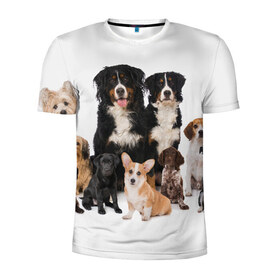 Мужская футболка 3D спортивная с принтом Породистые собаки в Белгороде, 100% полиэстер с улучшенными характеристиками | приталенный силуэт, круглая горловина, широкие плечи, сужается к линии бедра | Тематика изображения на принте: animal | bernese | breed | bulldog | corgi | cute | dog | french | funny | jack | labrador | mountain dog | muzzle | paws | pug | puppy | spaniel | бернский | бульдог | джек рассел | животное | забавный | зенненхунд | корги | лабрадор | лапы | милый