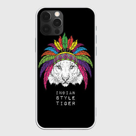 Чехол для iPhone 12 Pro Max с принтом Indian style tiger в Белгороде, Силикон |  | Тематика изображения на принте: animal | ethnic | feathers | multicolored | muzzle | predator | tiger | животное | перья | разноцветный | тигр | этнический