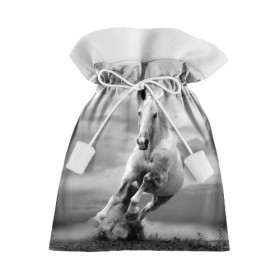 Подарочный 3D мешок с принтом Белая лошадь в Белгороде, 100% полиэстер | Размер: 29*39 см | animal | beautiful | gloss | horse | mane | mustang | muzzle | nature | white | wild | белый | грива | дикий | животное | конь | красивый | лоск | лошадь | мустанг | природа | скакун