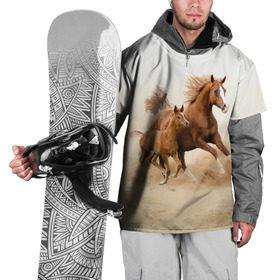Накидка на куртку 3D с принтом Лошадь с жеребенком  в Белгороде, 100% полиэстер |  | animal | baby | beautiful | brown | desert | foal | horse | mustang | nature | wild | дикий | жеребенок | животное | конь | коричневый | красивый | лошадь | малыш | мустанг | природа | пустыня | скакун