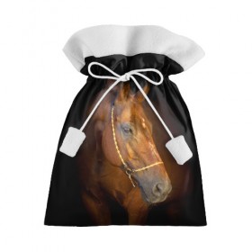 Подарочный 3D мешок с принтом Гнедая лошадь в Белгороде, 100% полиэстер | Размер: 29*39 см | Тематика изображения на принте: animal | beautiful | black | brown | eyes | gloss | harness | horse | look | muzzle | взгляд | глаза | гнедой | животное | конь | коричневый | красивый | лоск | лошадь | сбруя | скакун | черный