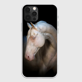 Чехол для iPhone 12 Pro Max с принтом Белая лошадь в Белгороде, Силикон |  | Тематика изображения на принте: animal | black | breed | horse | muscle | muzzle | strength | unusual | white | белый | животное | конь | лошадь | мышцы | необычный | порода | сила | скакун