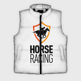 Мужской жилет утепленный 3D с принтом Horse racing в Белгороде,  |  | animal | black | emblem | horse | rider | riding | slogan | sport | text | white | белый | езда | животное | конь | лошадь | наездник | слоган | спорт | текст | черный | эмблема