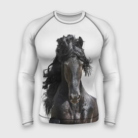 Мужской рашгард 3D с принтом Лошадь в Белгороде,  |  | animal | beautiful | black | horse | mane | mustang | muzzle | wild | грива | дикий | животное | конь | красивый | лошадь | мустанг | скакун | черный