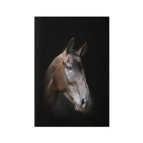 Обложка для паспорта матовая кожа с принтом Лошадь в Белгороде, натуральная матовая кожа | размер 19,3 х 13,7 см; прозрачные пластиковые крепления | animal | beautiful | black | brown | horse | muzzle | portrait | животное | конь | коричневый | красивый | лошадь | портрет | скакун | черный