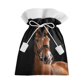 Подарочный 3D мешок с принтом Гнедая лошадь в Белгороде, 100% полиэстер | Размер: 29*39 см | Тематика изображения на принте: animal | beautiful | black | brown | eyes | gloss | harness | horse | look | muzzle | взгляд | глаза | гнедая | животное | конь | коричневый | красивый | лоск | лошадь | сбруя | скакун | черный