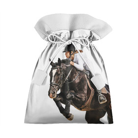 Подарочный 3D мешок с принтом Наездница в Белгороде, 100% полиэстер | Размер: 29*39 см | Тематика изображения на принте: animal | coffee | girl | harness | horse | rider | riding | sport | white | woman | белый | девушка | езда | женщина | животное | конь | кофейный | лошадь | наездница | сбруя | спорт