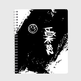 Тетрадь с принтом BLINK-182 в Белгороде, 100% бумага | 48 листов, плотность листов — 60 г/м2, плотность картонной обложки — 250 г/м2. Листы скреплены сбоку удобной пружинной спиралью. Уголки страниц и обложки скругленные. Цвет линий — светло-серый
 | Тематика изображения на принте: blink | music | rock | блинк | группа | музыка | музыканты | рок