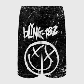 Детские спортивные шорты 3D с принтом BLINK-182 в Белгороде,  100% полиэстер
 | пояс оформлен широкой мягкой резинкой, ткань тянется
 | Тематика изображения на принте: blink | music | rock | блинк | группа | музыка | музыканты | рок