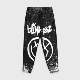 Детские брюки 3D с принтом BLINK-182 в Белгороде, 100% полиэстер | манжеты по низу, эластичный пояс регулируется шнурком, по бокам два кармана без застежек, внутренняя часть кармана из мелкой сетки | Тематика изображения на принте: blink | music | rock | блинк | группа | музыка | музыканты | рок