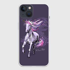 Чехол для iPhone 13 с принтом Dream Big в Белгороде,  |  | animal | drawing | dream | fairytale | horn | magic | mane | purple | slogan | text | unicorn | волшебство | грива | единорог | животное | магия | мечта | рисунок | рог | сказочный | слоган | текст | фиолетовый