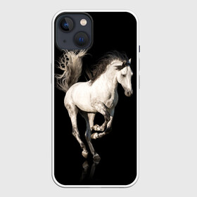 Чехол для iPhone 13 с принтом Серный в яблоках конь в Белгороде,  |  | animal | beautiful | black | gloss | horse | mane | mustang | muzzle | white | wild | белый | в яблоках | грива | дикий | животное | конь | красивый | лоск | лошадь | мустанг | серый | скакун | черный