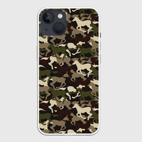 Чехол для iPhone 13 с принтом Камуфляж в Белгороде,  |  | animal | camouflage | cool | herd | horse | khaki | military | военный | животное | камуфляж | конь | лошадь | прикольный | скакун | табун | хаки