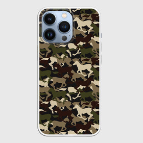 Чехол для iPhone 13 Pro с принтом Камуфляж в Белгороде,  |  | animal | camouflage | cool | herd | horse | khaki | military | военный | животное | камуфляж | конь | лошадь | прикольный | скакун | табун | хаки