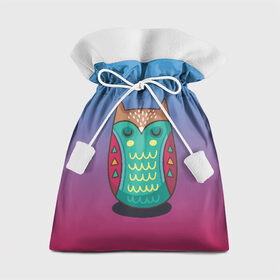 Подарочный 3D мешок с принтом Мудрая сова в Белгороде, 100% полиэстер | Размер: 29*39 см | Тематика изображения на принте: арт | милая | милый | мудрая | перья | птенец | птица | птичка | сова | совенок | совушка
