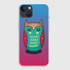 Чехол для iPhone 13 с принтом Мудрая сова в Белгороде,  |  | арт | милая | милый | мудрая | перья | птенец | птица | птичка | сова | совенок | совушка
