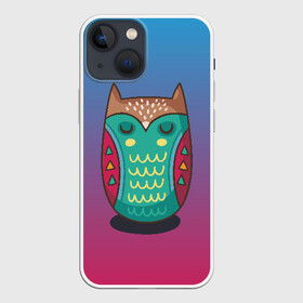 Чехол для iPhone 13 mini с принтом Мудрая сова в Белгороде,  |  | арт | милая | милый | мудрая | перья | птенец | птица | птичка | сова | совенок | совушка