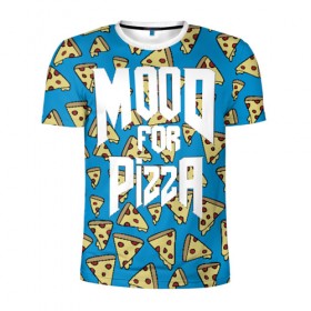 Мужская футболка 3D спортивная с принтом Mood Pizza Doom в Белгороде, 100% полиэстер с улучшенными характеристиками | приталенный силуэт, круглая горловина, широкие плечи, сужается к линии бедра | cacodemon | doom | eternal | pizza | вечность | вечный | дум | итёрнал | какодемон | пицца | этернал