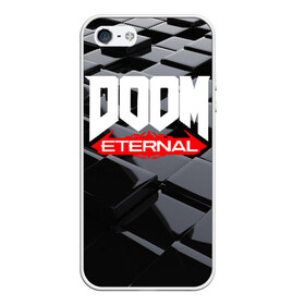 Чехол для iPhone 5/5S матовый с принтом Doom Blocks в Белгороде, Силикон | Область печати: задняя сторона чехла, без боковых панелей | cacodemon | doom | eternal | вечность | вечный | дум | итёрнал | какодемон | этернал