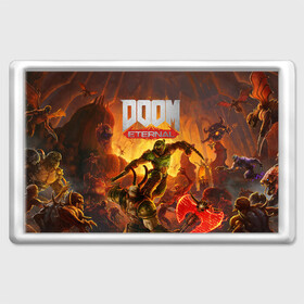 Магнит 45*70 с принтом Doom в Белгороде, Пластик | Размер: 78*52 мм; Размер печати: 70*45 | cacodemon | doom | eternal | вечность | вечный | дум | итёрнал | какодемон | этернал