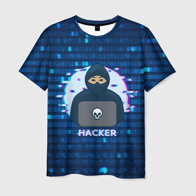 Мужская футболка 3D с принтом Хакер в Белгороде, 100% полиэфир | прямой крой, круглый вырез горловины, длина до линии бедер | hacker | hacknet | взлом | виртуальность | кибер | киберпанк | программист | хакер