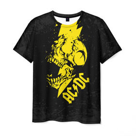 Мужская футболка 3D с принтом AC/DC HIGH VOLTAGE в Белгороде, 100% полиэфир | прямой крой, круглый вырез горловины, длина до линии бедер | Тематика изображения на принте: ac dc | acdc | high voltage | music | rock | skull | группа | молния | музыка | музыканты | рок | череп