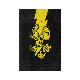 Обложка для паспорта матовая кожа с принтом AC/DC HIGH VOLTAGE в Белгороде, натуральная матовая кожа | размер 19,3 х 13,7 см; прозрачные пластиковые крепления | ac dc | acdc | high voltage | music | rock | skull | группа | молния | музыка | музыканты | рок | череп