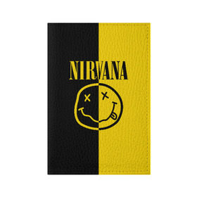 Обложка для паспорта матовая кожа с принтом NIRVANA в Белгороде, натуральная матовая кожа | размер 19,3 х 13,7 см; прозрачные пластиковые крепления | music | nirvana | rip smile | rock | smile | группа | курт кобейн | музыка | нирвана | рок | смайл