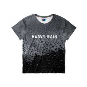 Детская футболка 3D с принтом Heavy Rain в Белгороде, 100% гипоаллергенный полиэфир | прямой крой, круглый вырез горловины, длина до линии бедер, чуть спущенное плечо, ткань немного тянется | дождь | жертва | капает | капли | ливень | мастер | оригами | складывать