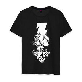 Мужская футболка хлопок с принтом AC/DC HIGH VOLTAGE в Белгороде, 100% хлопок | прямой крой, круглый вырез горловины, длина до линии бедер, слегка спущенное плечо. | 