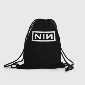 Рюкзак-мешок 3D с принтом NIN в Белгороде, 100% полиэстер | плотность ткани — 200 г/м2, размер — 35 х 45 см; лямки — толстые шнурки, застежка на шнуровке, без карманов и подкладки | music | nin | nine inch nails | rock | группа | музыка | музыканты | нин | рок
