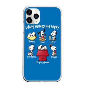 Чехол для iPhone 11 Pro матовый с принтом Что делает меня счастливым в Белгороде, Силикон |  | happy | makes | me | peanuts | snoopy | what | арахис | вудсток | пес | сабака | снупи | собака | чарли браун | щенок