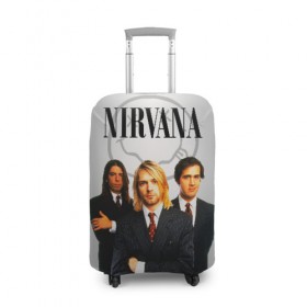 Чехол для чемодана 3D с принтом Nirvana в Белгороде, 86% полиэфир, 14% спандекс | двустороннее нанесение принта, прорези для ручек и колес | 90 | alternative | crimson | david grohl | foo fighters | grunge | kurt cobain | music | nirvana | rip | rock | smile | гранж | группа | девяностые | курт кобейн | музыка | нирвана | рок