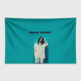 Флаг-баннер с принтом Billie Eilish в Белгороде, 100% полиэстер | размер 67 х 109 см, плотность ткани — 95 г/м2; по краям флага есть четыре люверса для крепления | ayelish | bad guy | billie eilish | eilish | билли айлиш | эйлиш | элиш