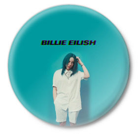 Значок с принтом Billie Eilish в Белгороде,  металл | круглая форма, металлическая застежка в виде булавки | ayelish | bad guy | billie eilish | eilish | билли айлиш | эйлиш | элиш
