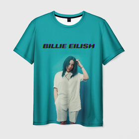 Мужская футболка 3D с принтом Billie Eilish в Белгороде, 100% полиэфир | прямой крой, круглый вырез горловины, длина до линии бедер | ayelish | bad guy | billie eilish | eilish | билли айлиш | эйлиш | элиш