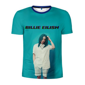 Мужская футболка 3D спортивная с принтом Billie Eilish в Белгороде, 100% полиэстер с улучшенными характеристиками | приталенный силуэт, круглая горловина, широкие плечи, сужается к линии бедра | ayelish | bad guy | billie eilish | eilish | билли айлиш | эйлиш | элиш