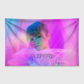 Флаг-баннер с принтом сериал Euphoria в Белгороде, 100% полиэстер | размер 67 х 109 см, плотность ткани — 95 г/м2; по краям флага есть четыре люверса для крепления | zendaya | зендея | ру беннетт | сериал euphoria | эйфория