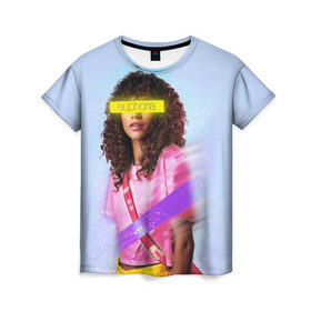 Женская футболка 3D с принтом сериал Euphoria в Белгороде, 100% полиэфир ( синтетическое хлопкоподобное полотно) | прямой крой, круглый вырез горловины, длина до линии бедер | zendaya | зендея | ру беннетт | сериал euphoria | эйфория