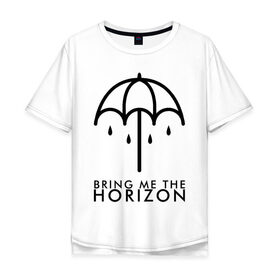 Мужская футболка хлопок Oversize с принтом BRING ME THE HORIZON в Белгороде, 100% хлопок | свободный крой, круглый ворот, “спинка” длиннее передней части | bmth | bring me the horizon