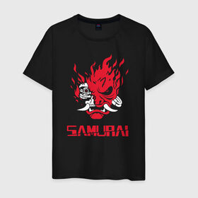 Мужская футболка хлопок с принтом Cyberpunk 2077 в Белгороде, 100% хлопок | прямой крой, круглый вырез горловины, длина до линии бедер, слегка спущенное плечо. | 2077 | cyberpunk | cyberpunk 2077 | dc | games | marvel | ps4 | samurai | игры | киану | самурай